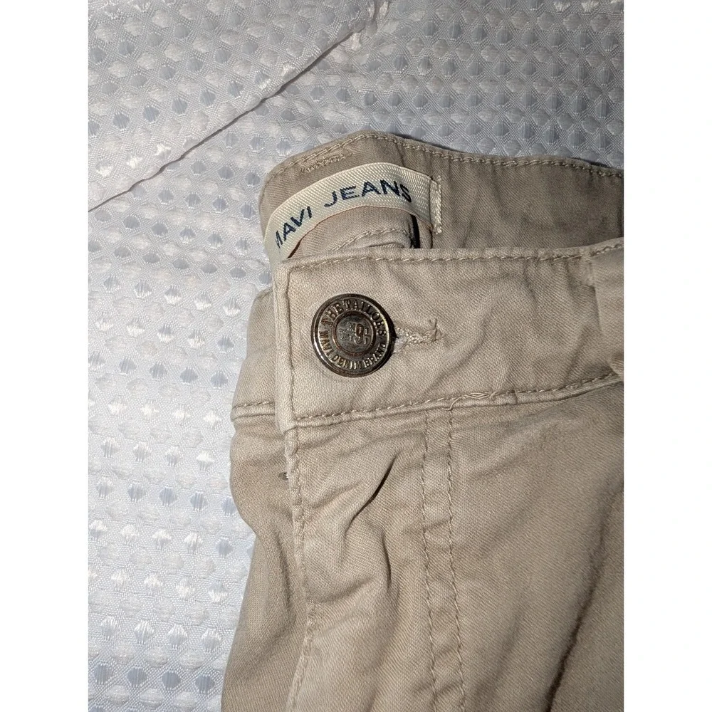 Mavi Jeans Matt Relaxed Straight Leg Mens 34x32 Beige Stretch